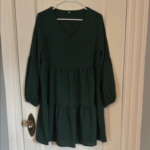 Amazon Women's Long Sleeve Dress - Forest Green